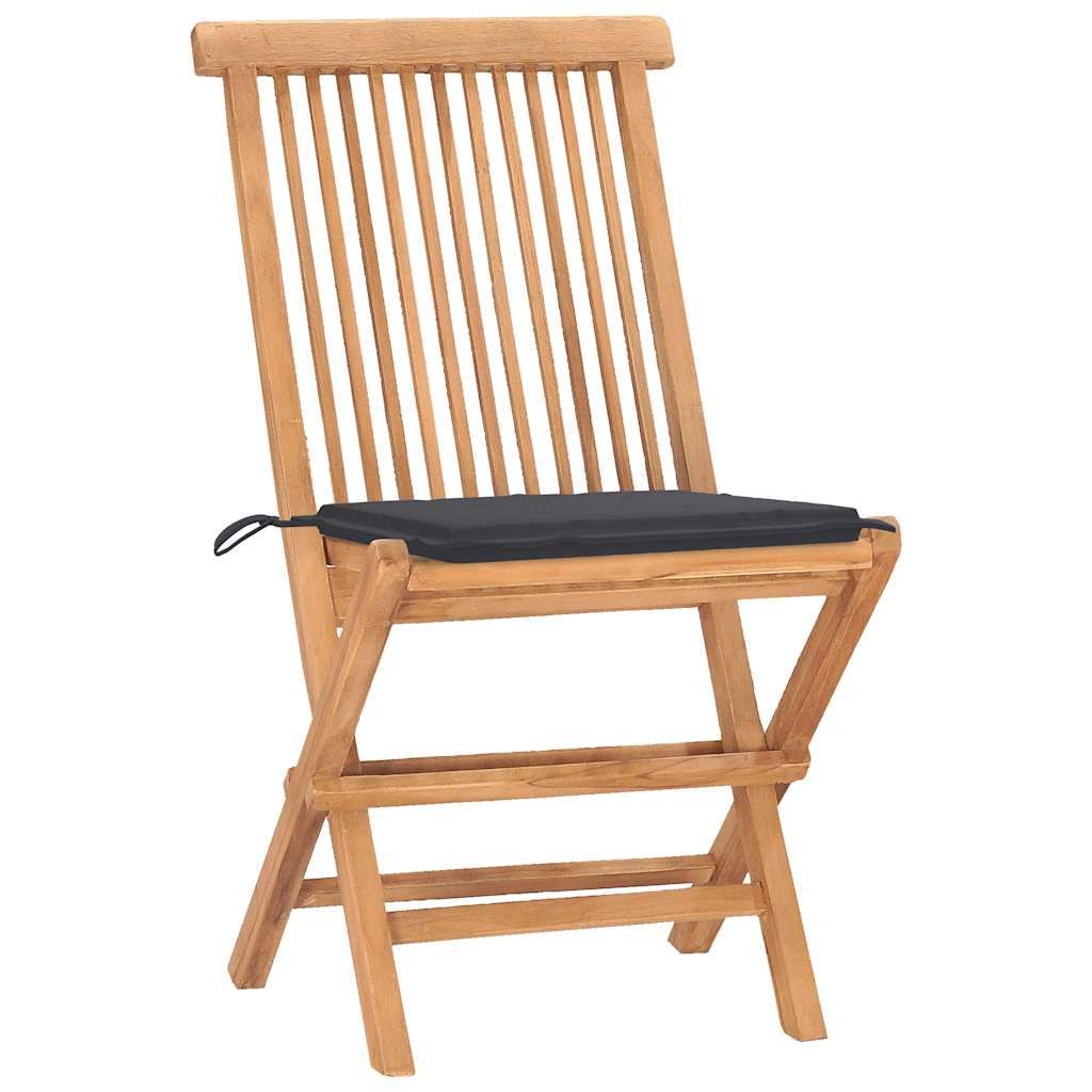 Set da Pranzo Giardino Pieghevole 3 pz Cuscino Massello di Teak vidaXL