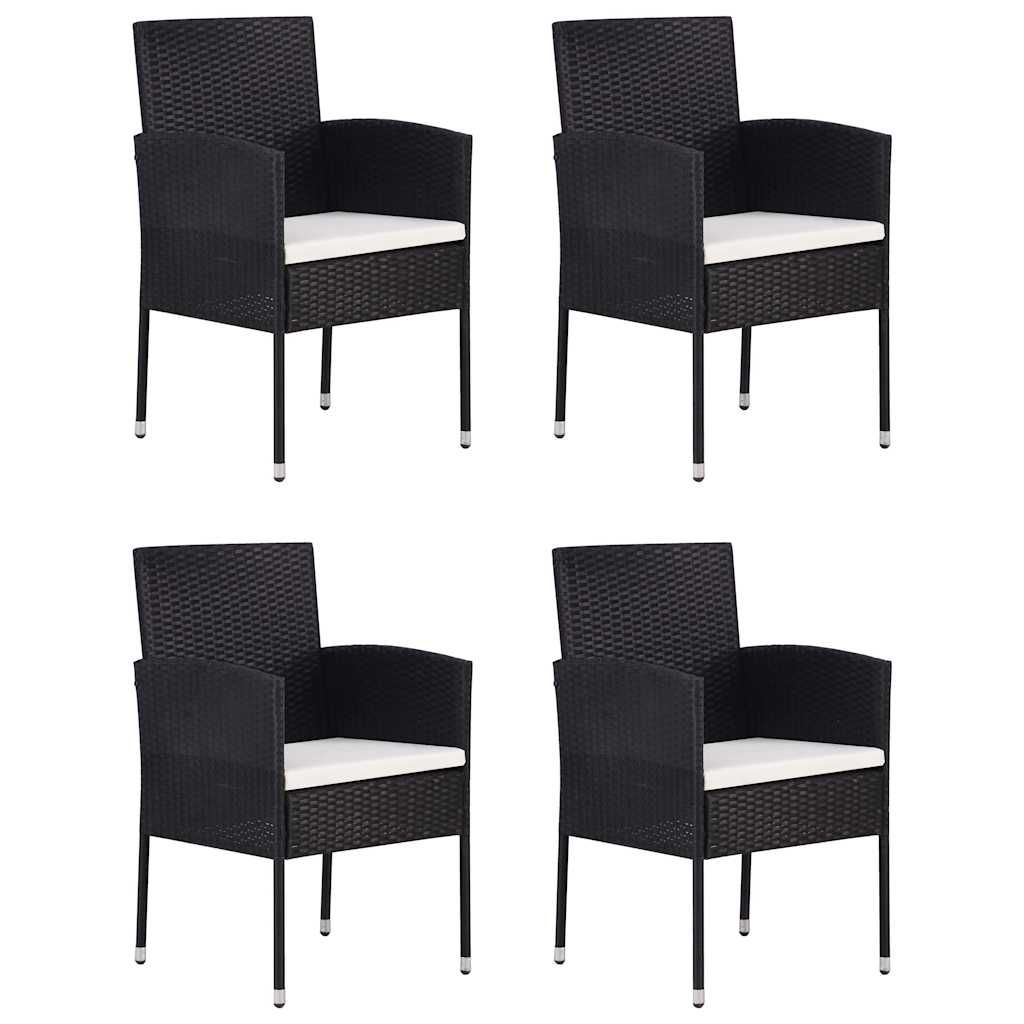 Set Mobili da Pranzo per Giardino 5 pz Nero vidaXL