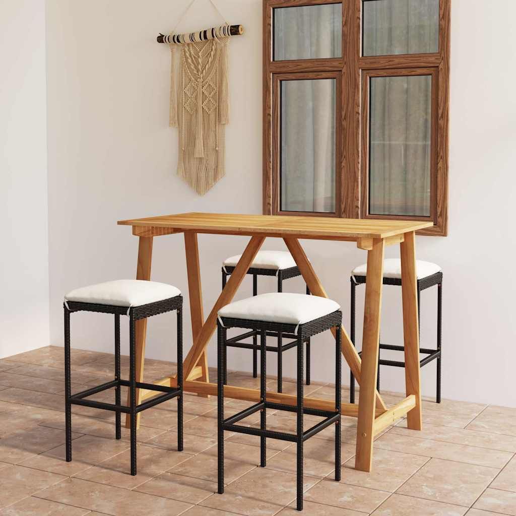 Set da Bar da Giardino 5 pz con Cuscini Grigio vidaXL