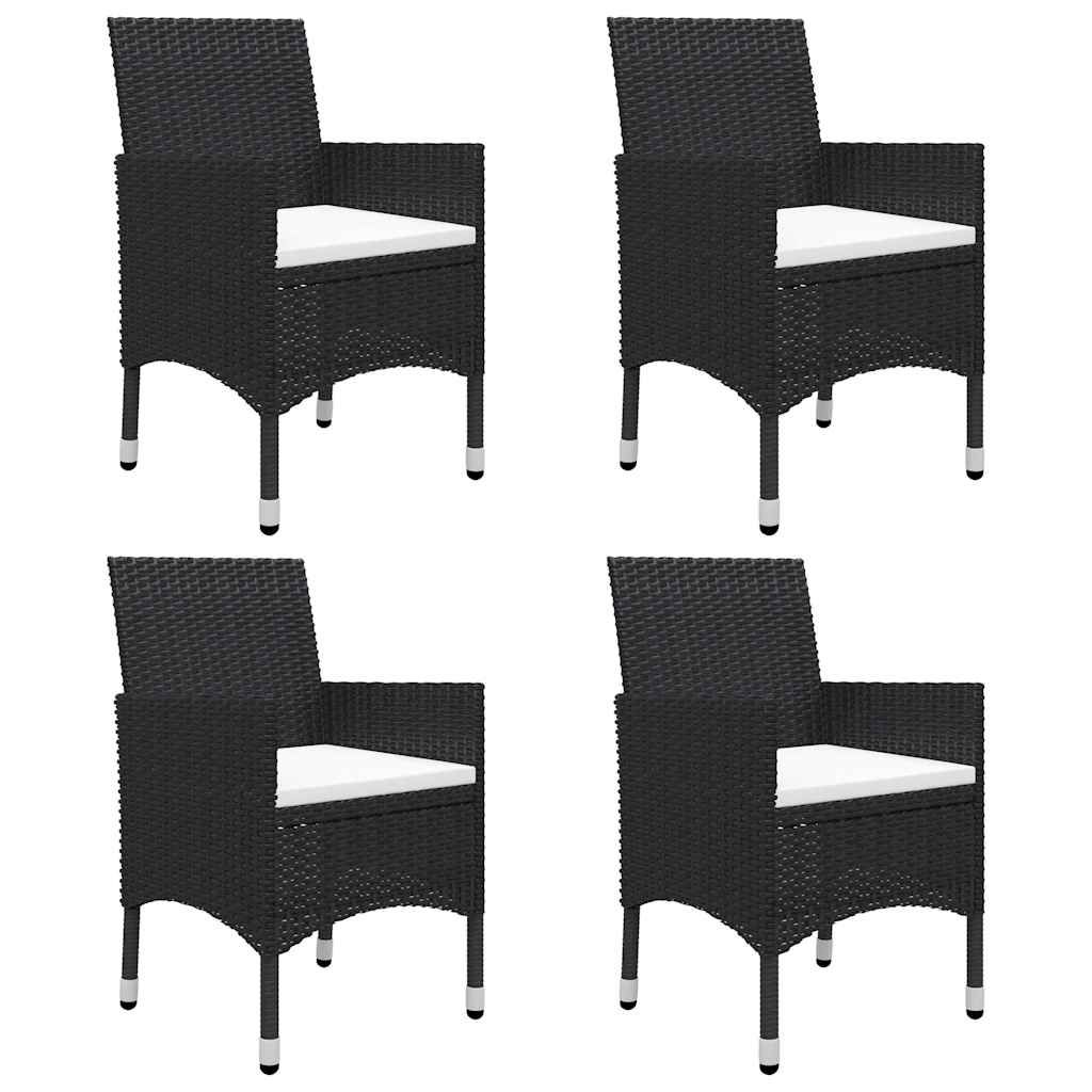 Set Mobili da Pranzo per Giardino 5 pz Nero vidaXL