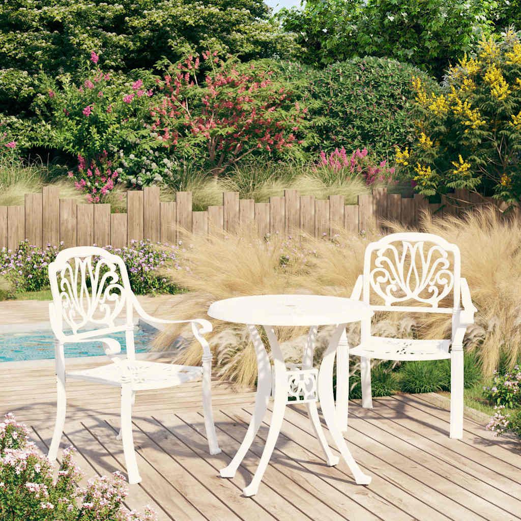 Set da Bistrot 3 pz in Alluminio Pressofuso Bianco vidaXL