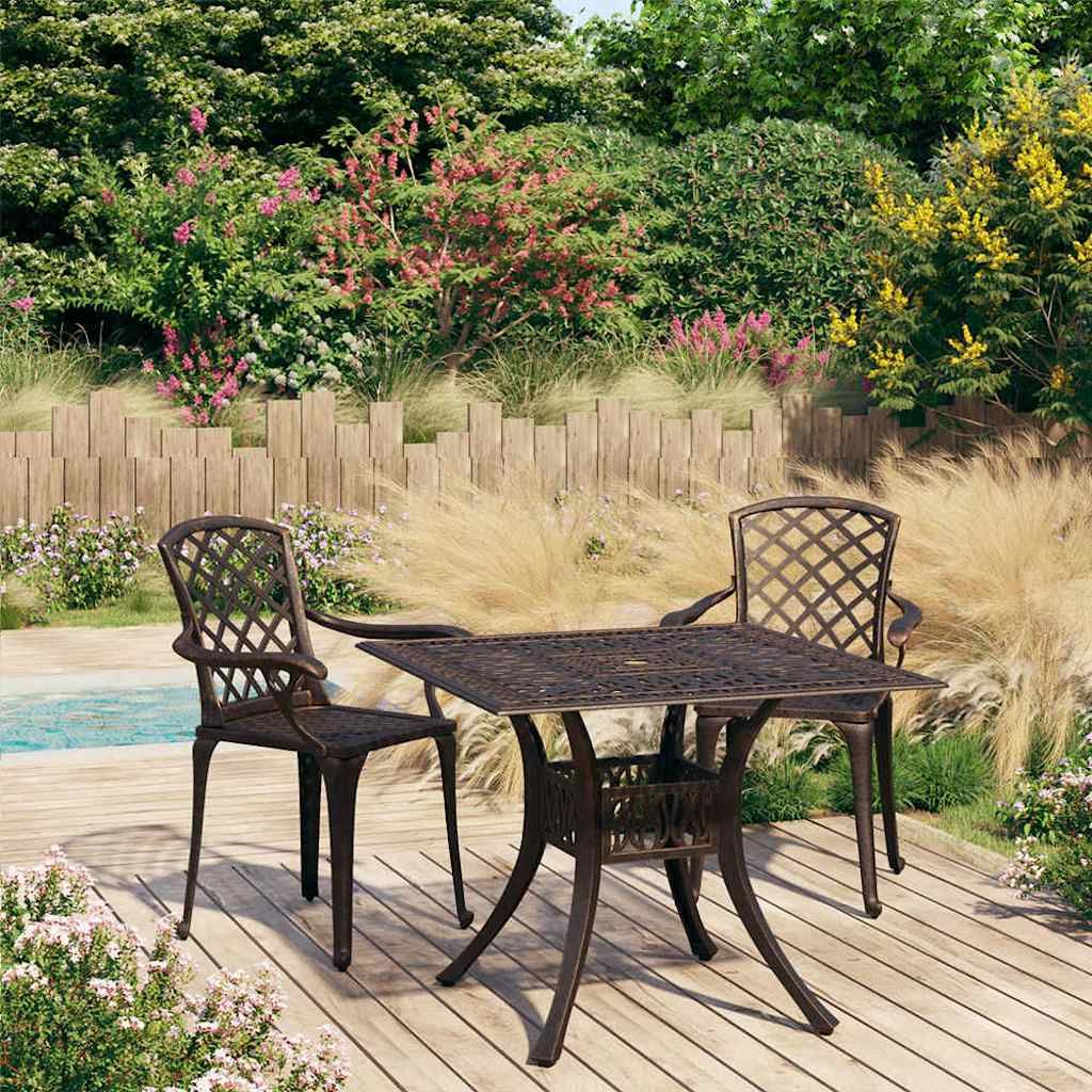 Set da Bistrot 3 pz in Alluminio Pressofuso Bronzo vidaXL