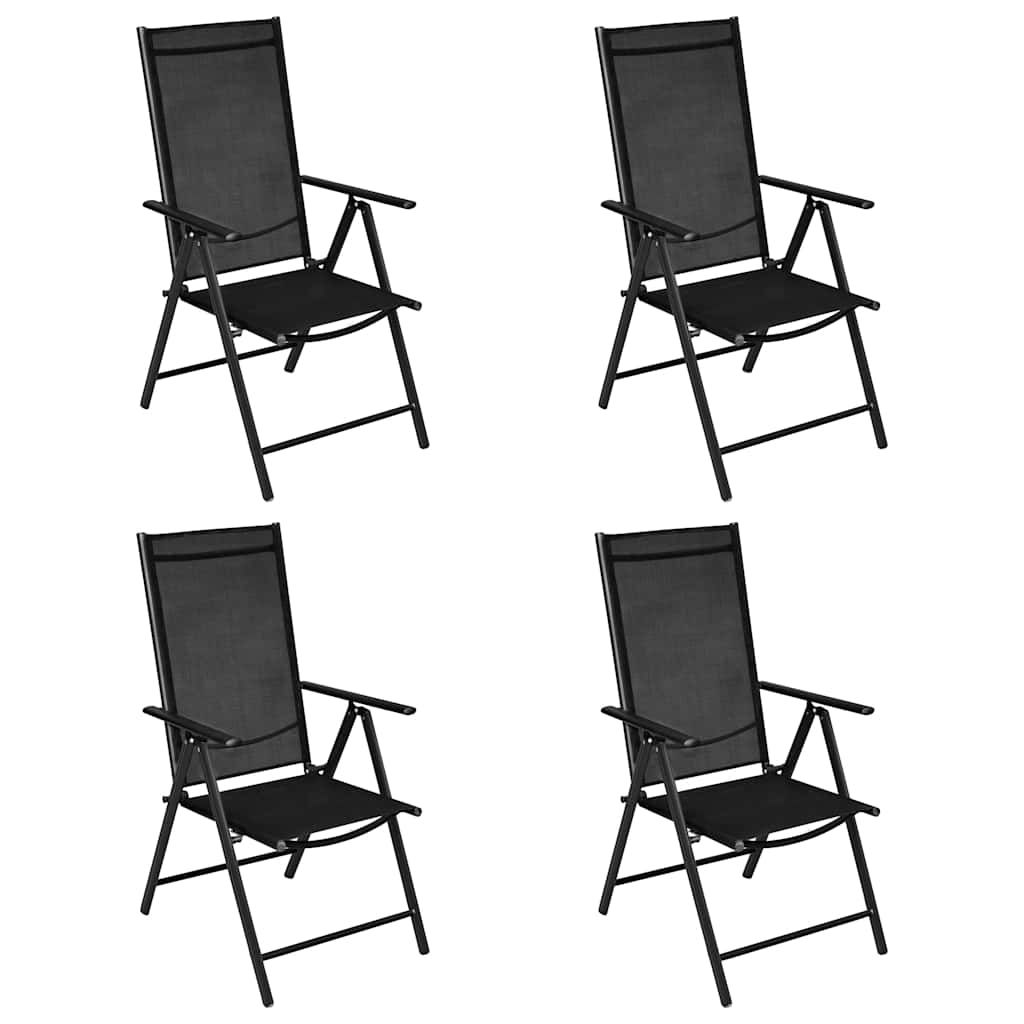 Set Mobili da Pranzo per Giardino 5 pz in Alluminio Nero vidaXL