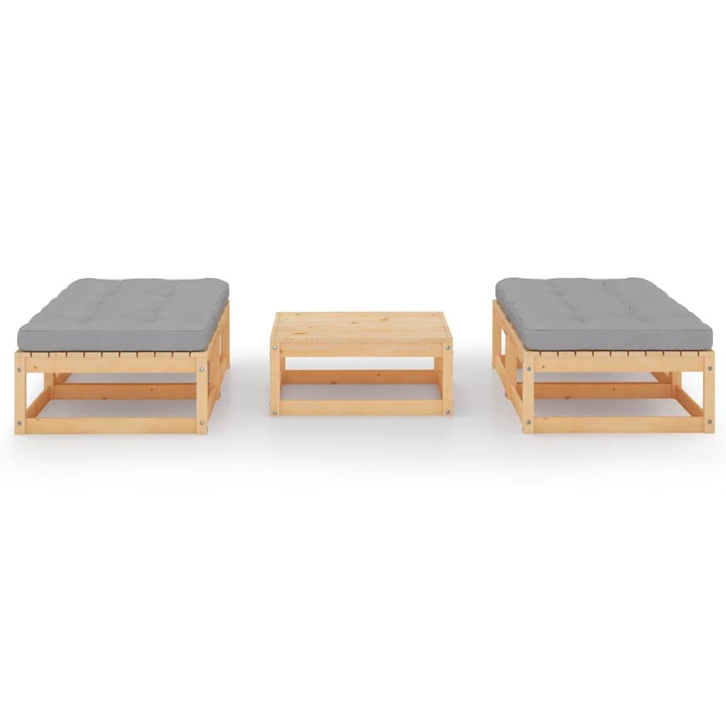 Set Divani da Giardino 5 pz con Cuscini in Massello di Pino vidaXL