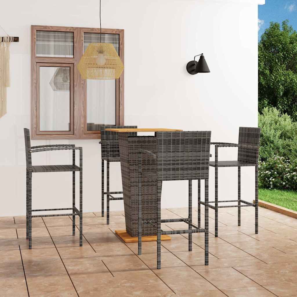 Set Bar da Giardino 5 pz Grigio vidaXL