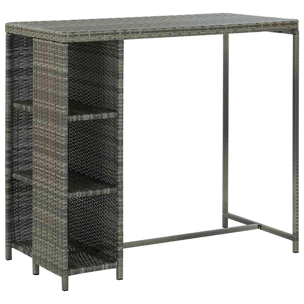 Set da Bar da Giardino 5 pz con Cuscini in Polyrattan Grigio vidaXL