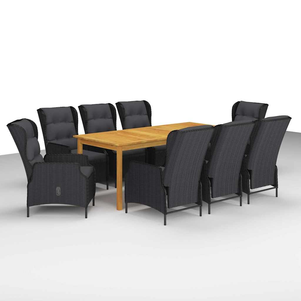 Set da Pranzo da Giardino 9 pz Grigio Scuro vidaXL
