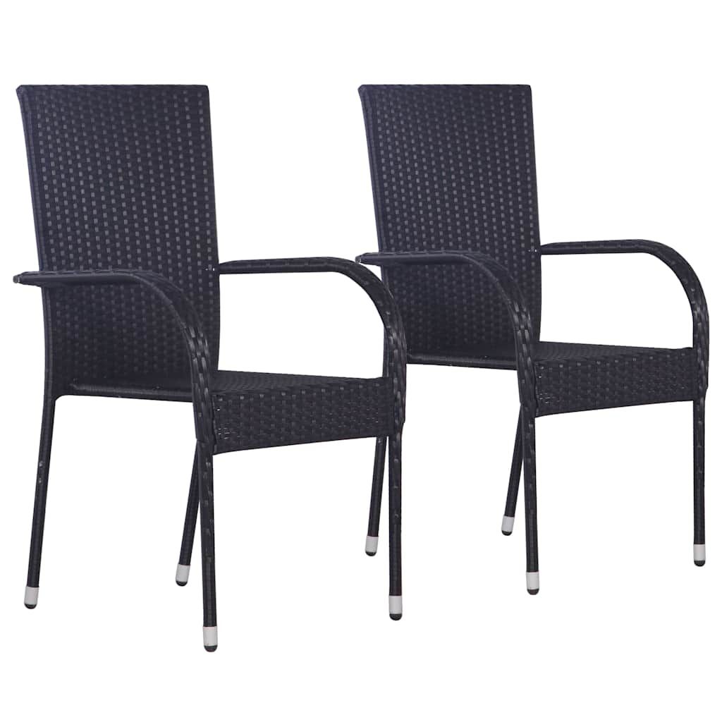Set Mobili da Pranzo per Giardino 3 pz Nero vidaXL