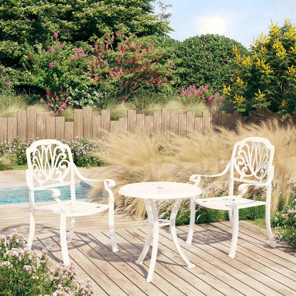 Set da Bistrot 3 pz in Alluminio Pressofuso Bianco vidaXL