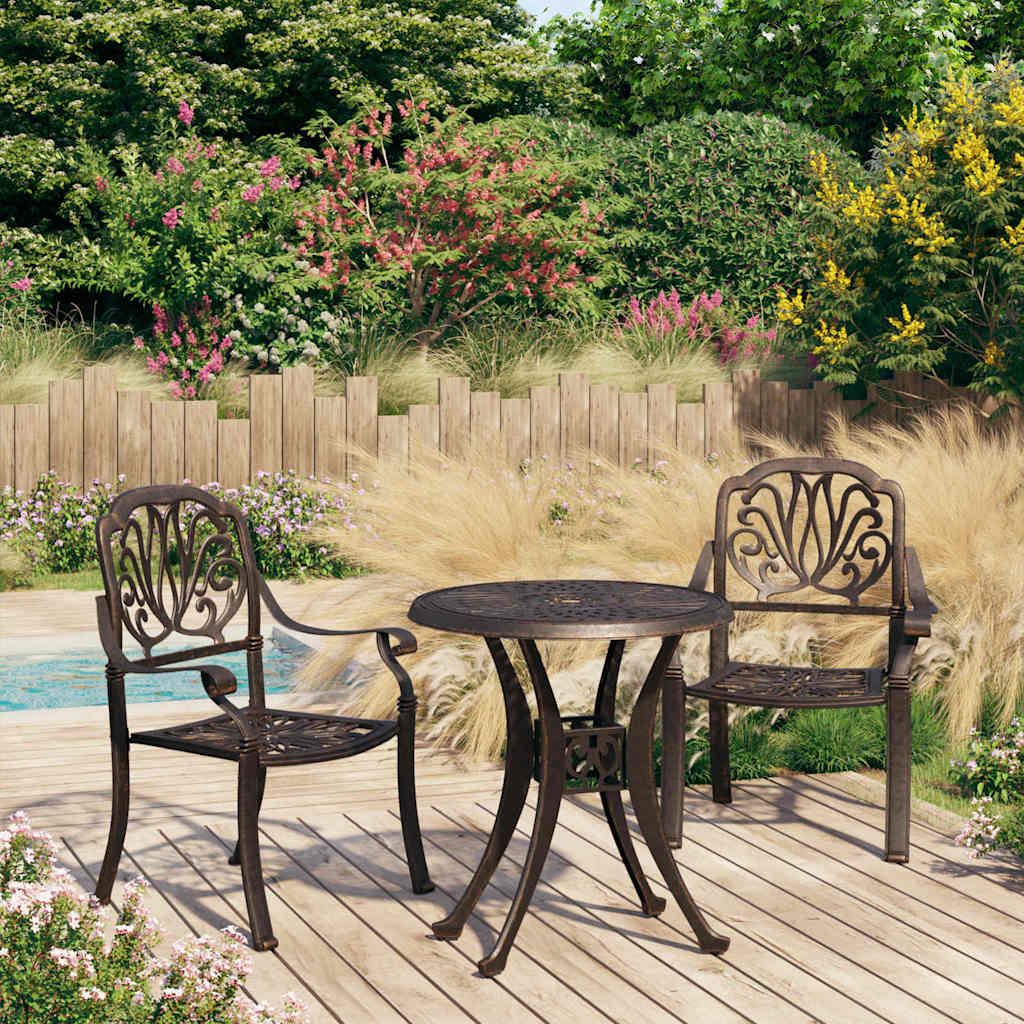 Set da Bistrot 3 pz in Alluminio Pressofuso Bronzo vidaXL