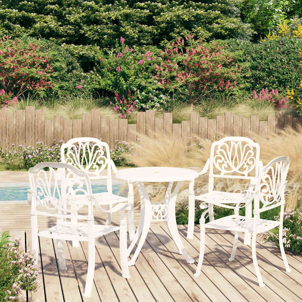 Set da Bistrot 5 pz in Alluminio Pressofuso Bianco vidaXL