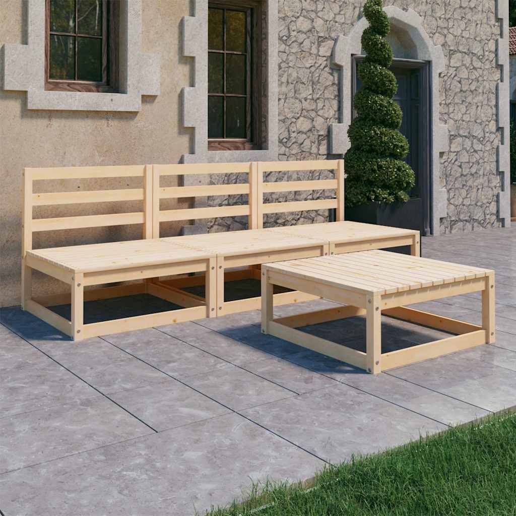 Set Divani da Giardino 5 pz in Legno Massello di Pino vidaXL
