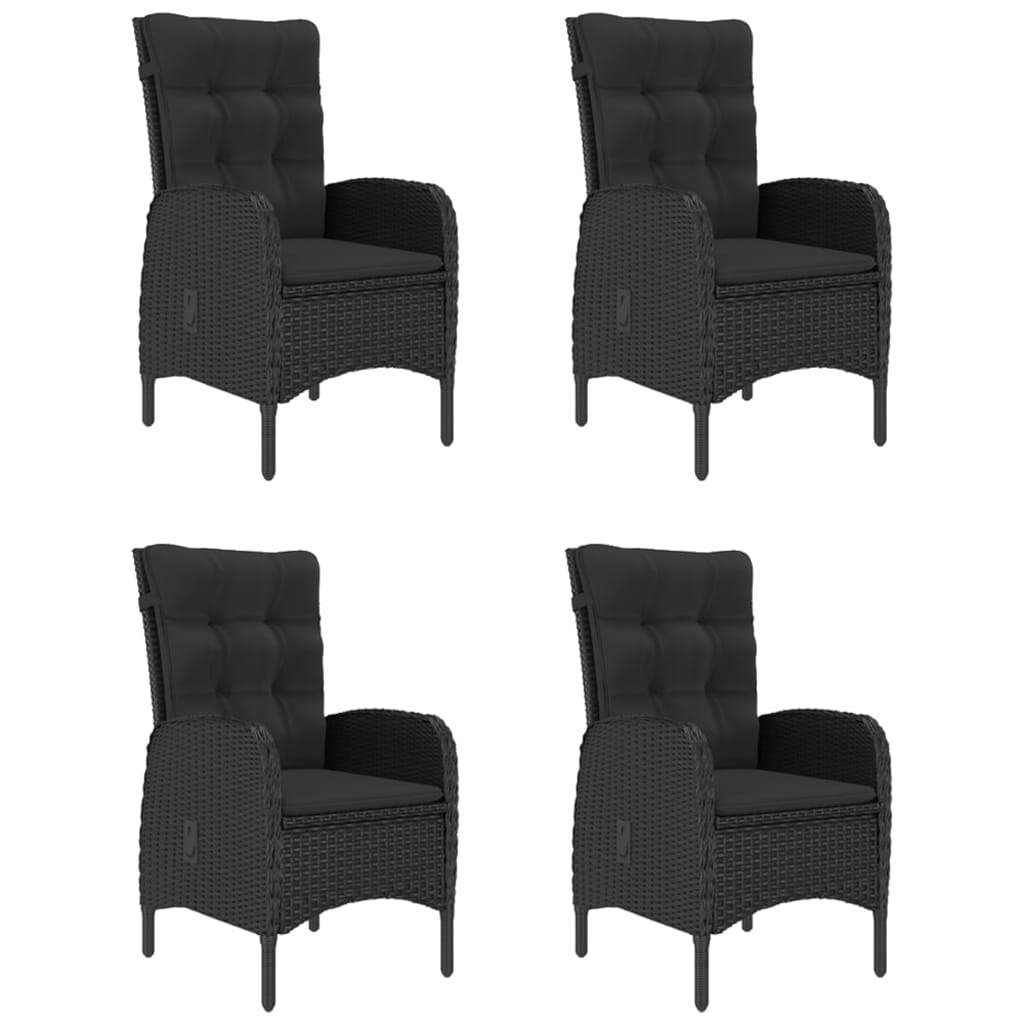 Set Mobili da Pranzo per Giardino 5 pz Nero vidaXL