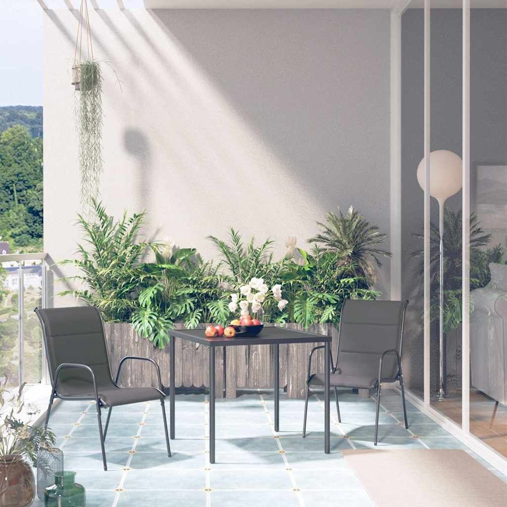 Set da Pranzo da Giardino 3 pz in Acciaio Antracite vidaXL