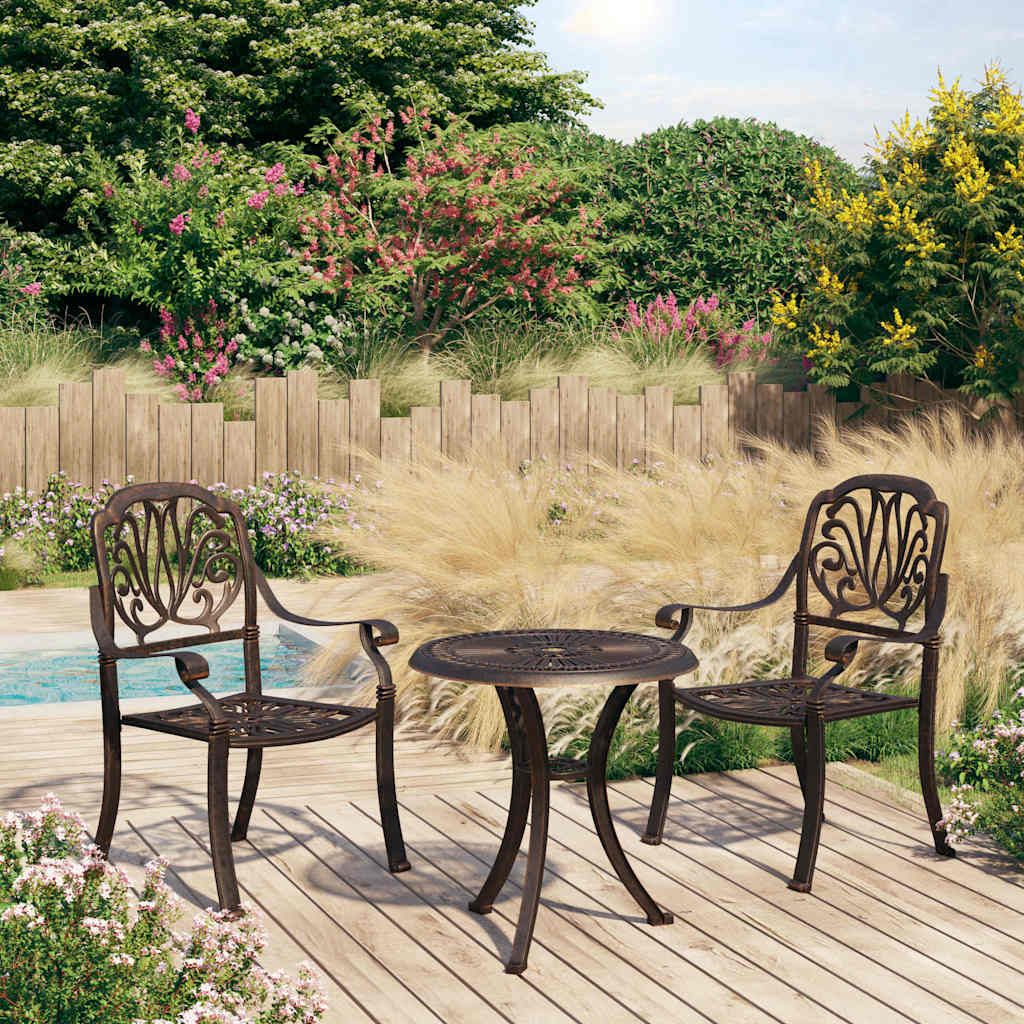 Set da Bistrot 3 pz in Alluminio Pressofuso Bronzo vidaXL