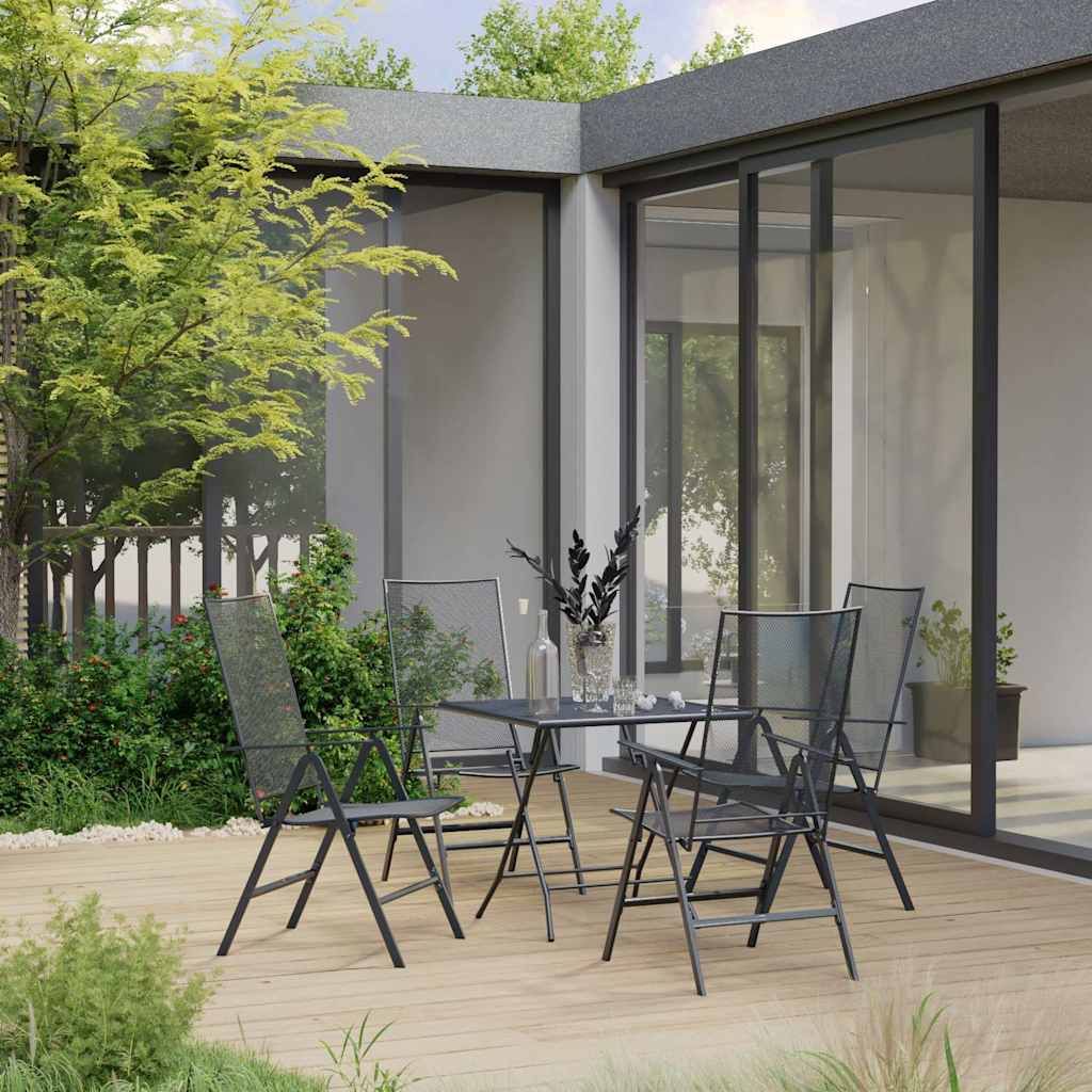 Set Pranzo da Giardino 5 pz in Acciaio Antracite vidaXL