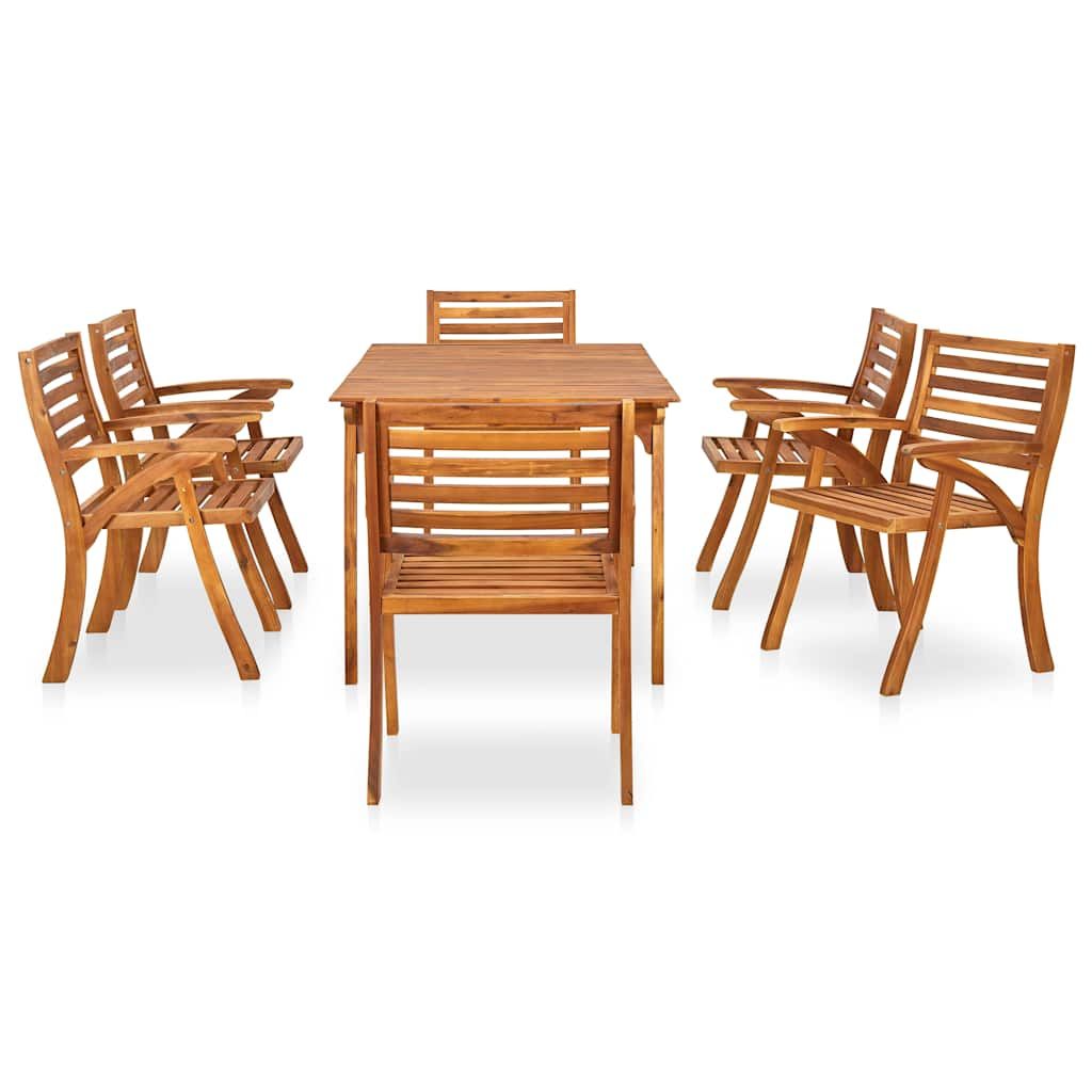 Set da pranzo da giardino 7 pz 150x90 cm in legno massello di acacia vidaXL
