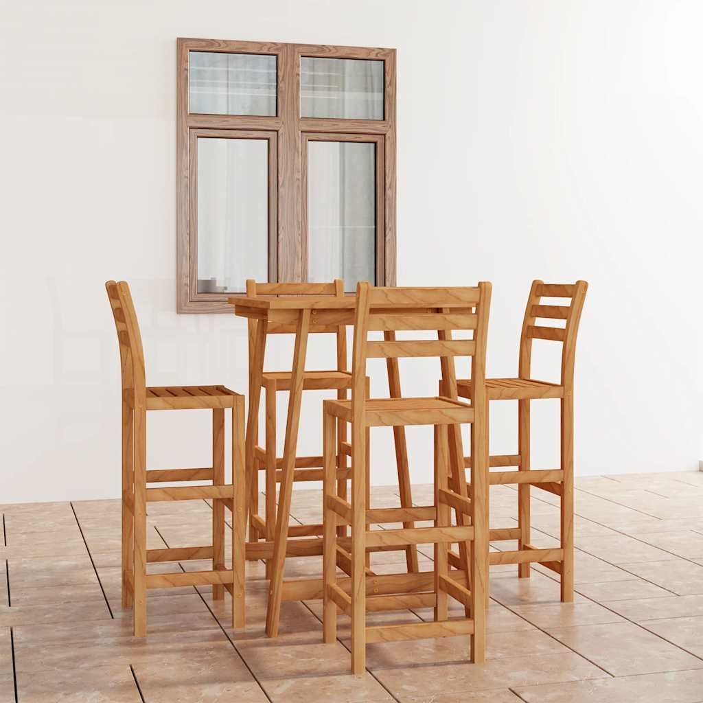 Set da Bar da Giardino 5 pz in Legno Massello di Acacia vidaXL