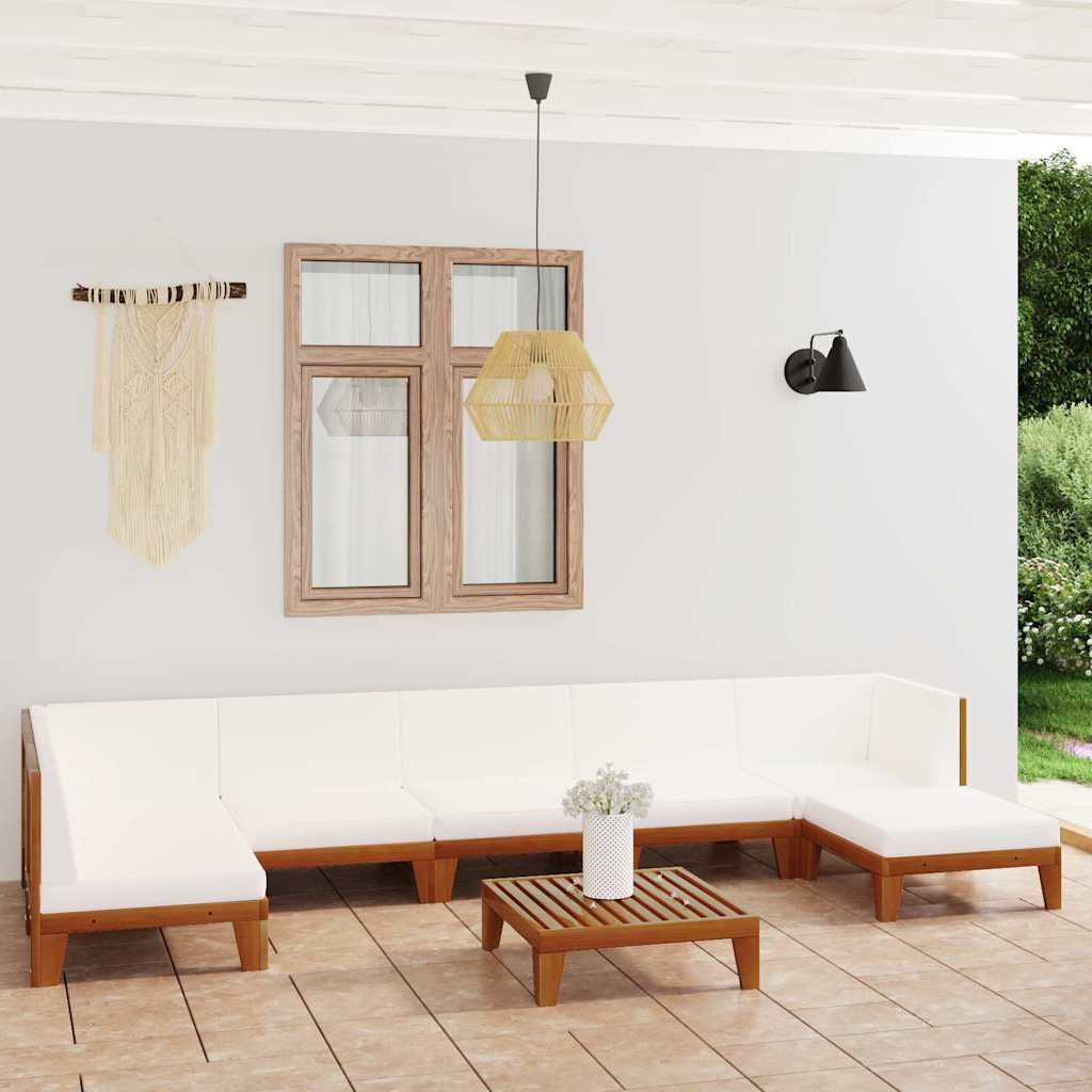 Set Divani da Giardino 8 pz con Cuscini in Massello di Acacia vidaXL
