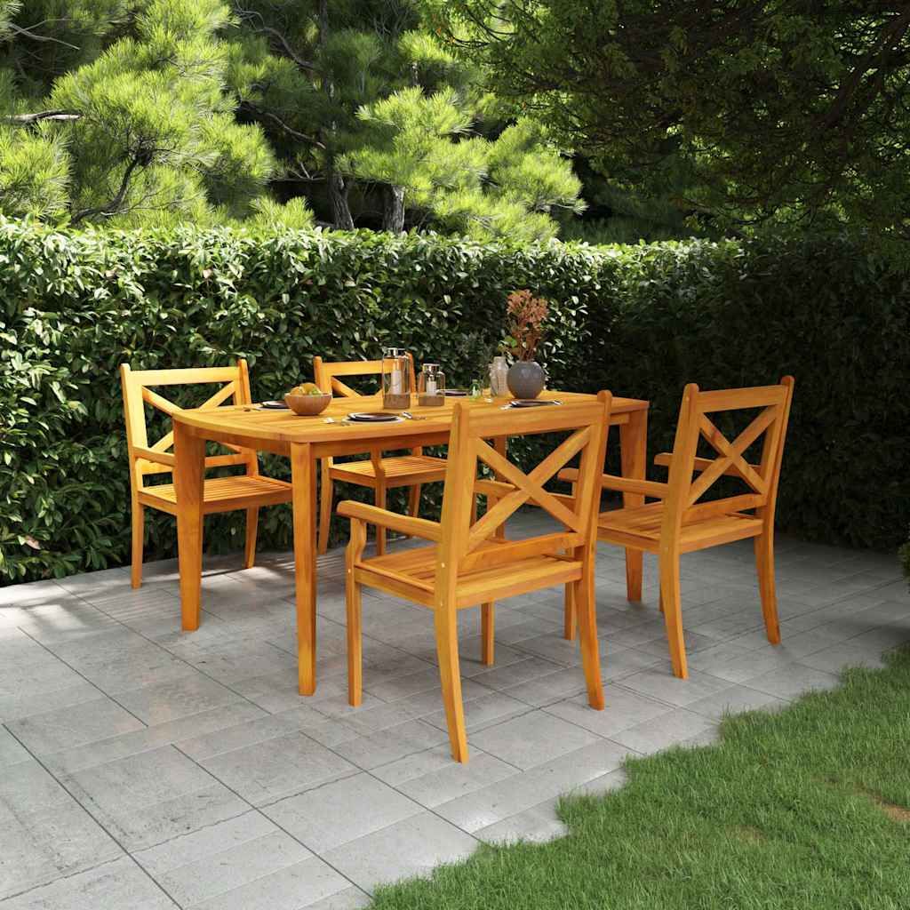 Set da Pranzo per Giardino 5 pz in Legno Massello di Acacia vidaXL