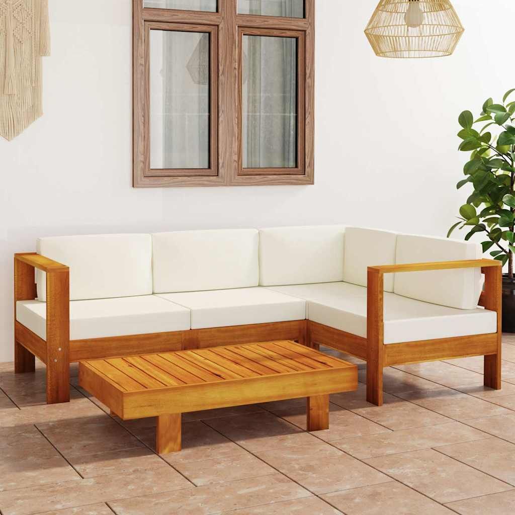 Set da Giardino 5 pz con Cuscini 100x60 cm Legno di Acacia vidaXL