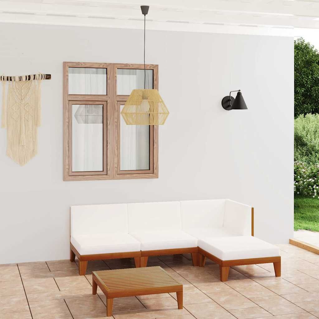 Set Divani da Giardino 5 pz con Cuscini in Massello di Acacia vidaXL