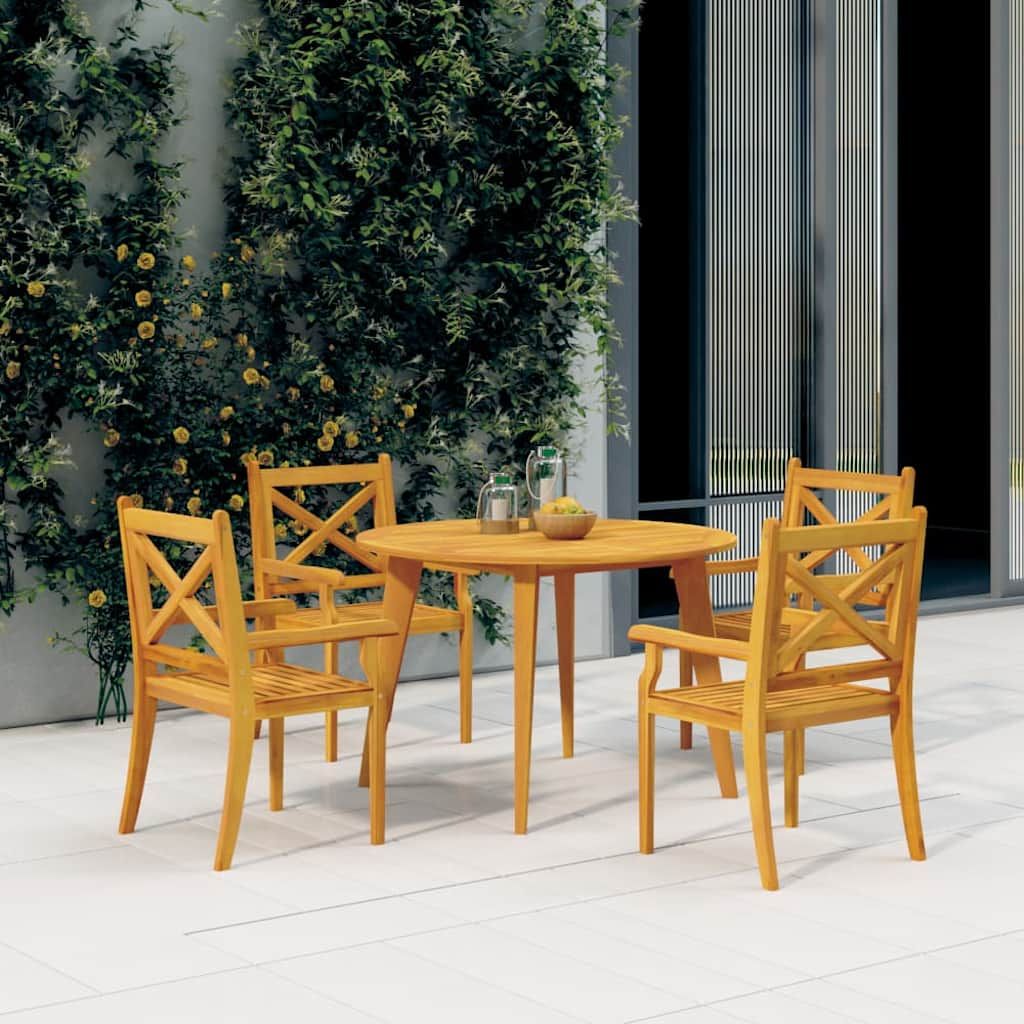 Set Mobili da Pranzo per Giardino 5 pz Legno Massello di Acacia vidaXL