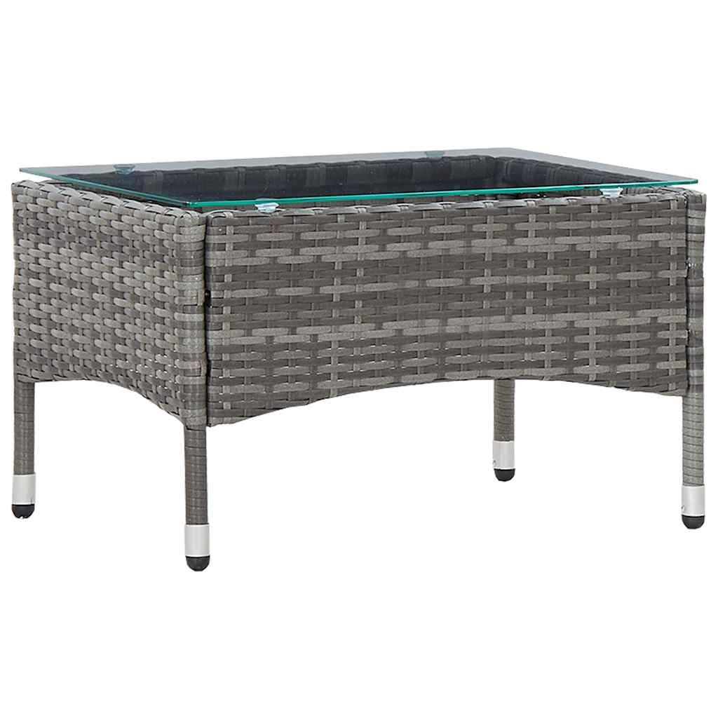 Set Divani da Giardino 2 pz con Cuscino in Polyrattan Grigio vidaXL