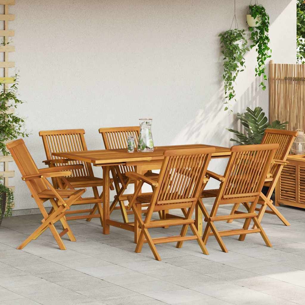 Set da Pranzo da Giardino 7 pz in Legno Massello di Teak vidaXL