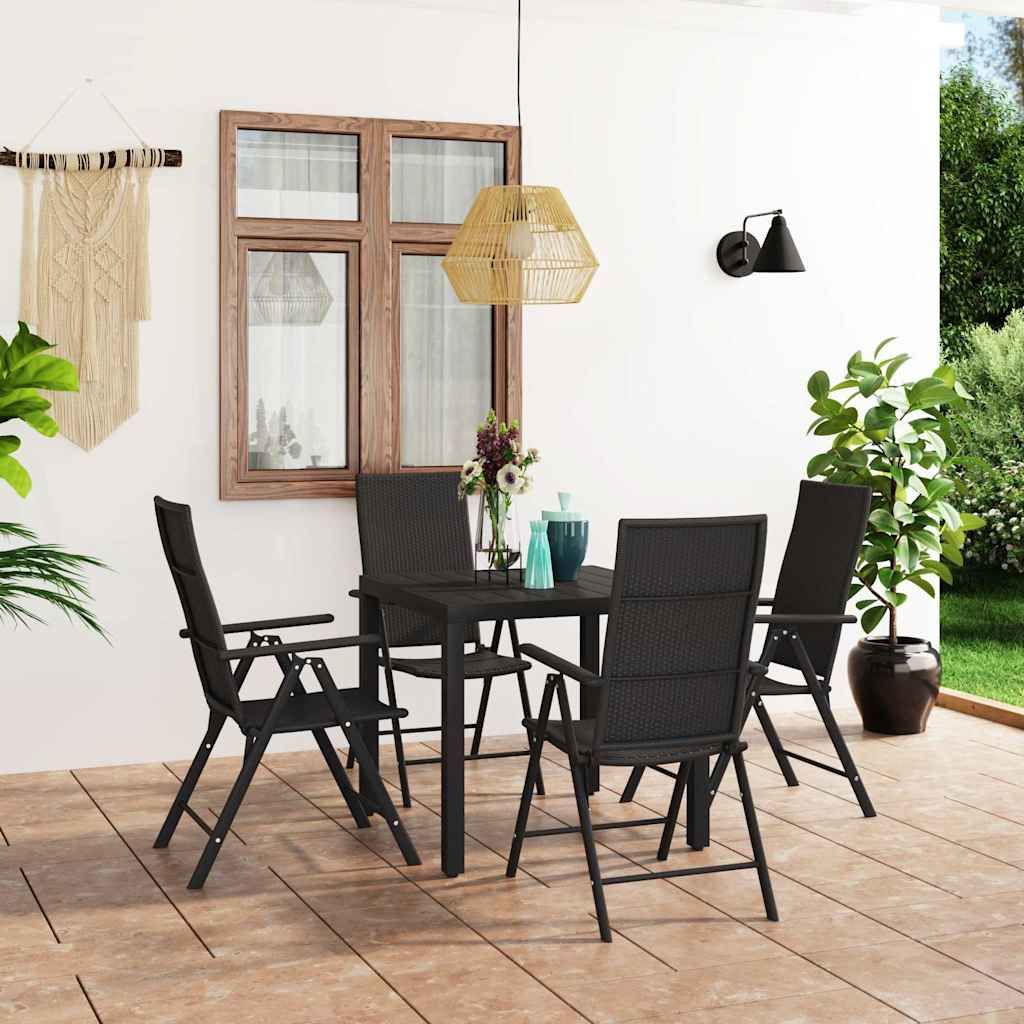 Set da Pranzo da Giardino 5 pz Nero vidaXL
