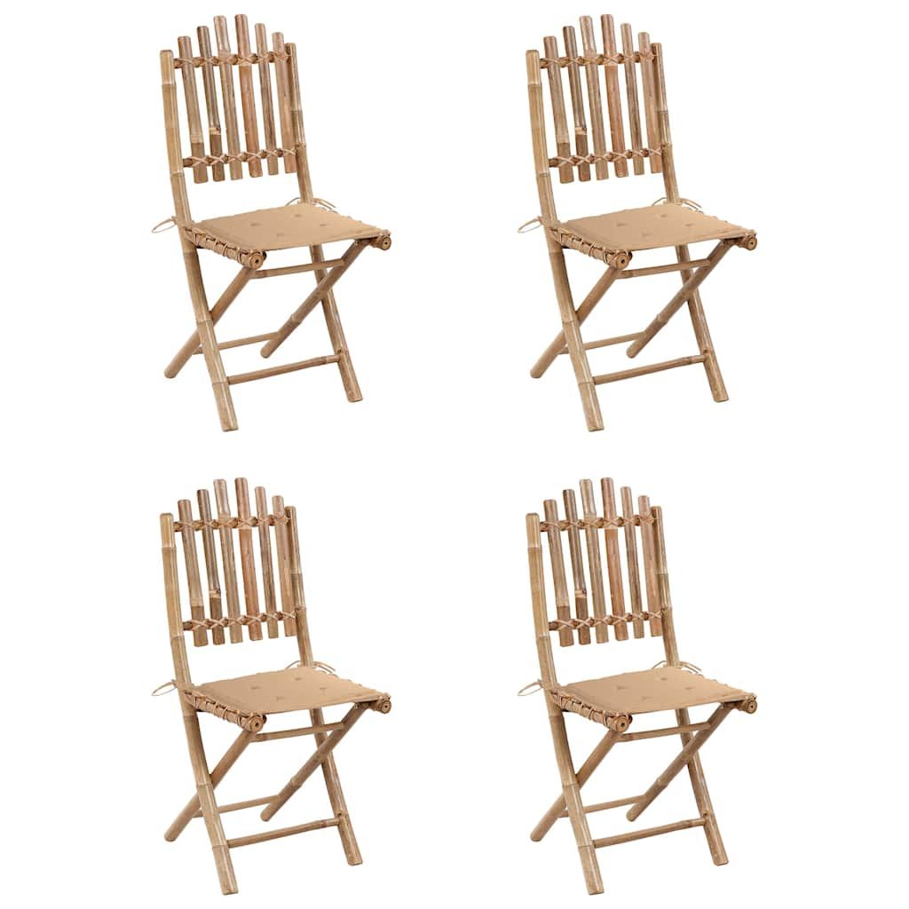 Set da Pranzo da Giardino 5 pz Pieghevole con Cuscini in Bambù vidaXL