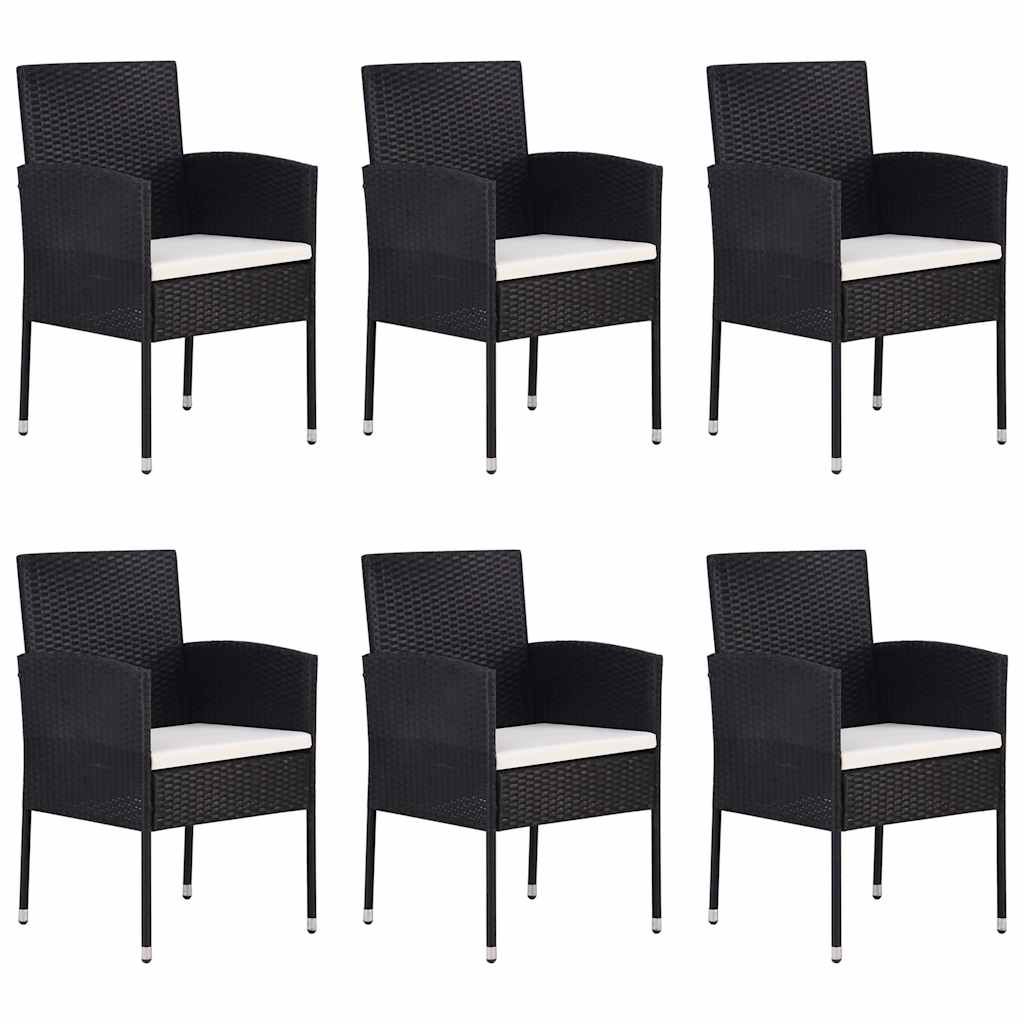 Set Mobili da Pranzo per Giardino 7 pz Nero vidaXL