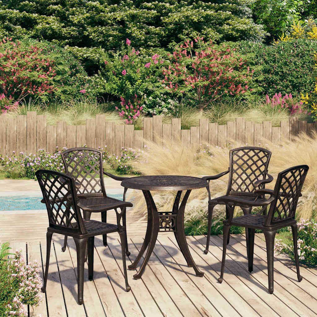 Set da Bistrot 5 pz in Alluminio Pressofuso Bronzo vidaXL