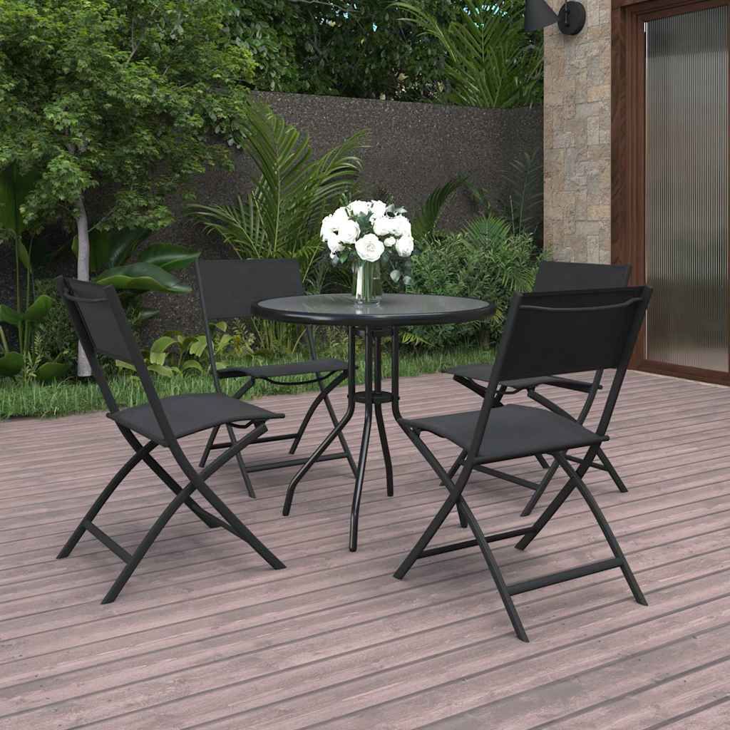 Set da Pranzo da Giardino 5 pz in Acciaio vidaXL