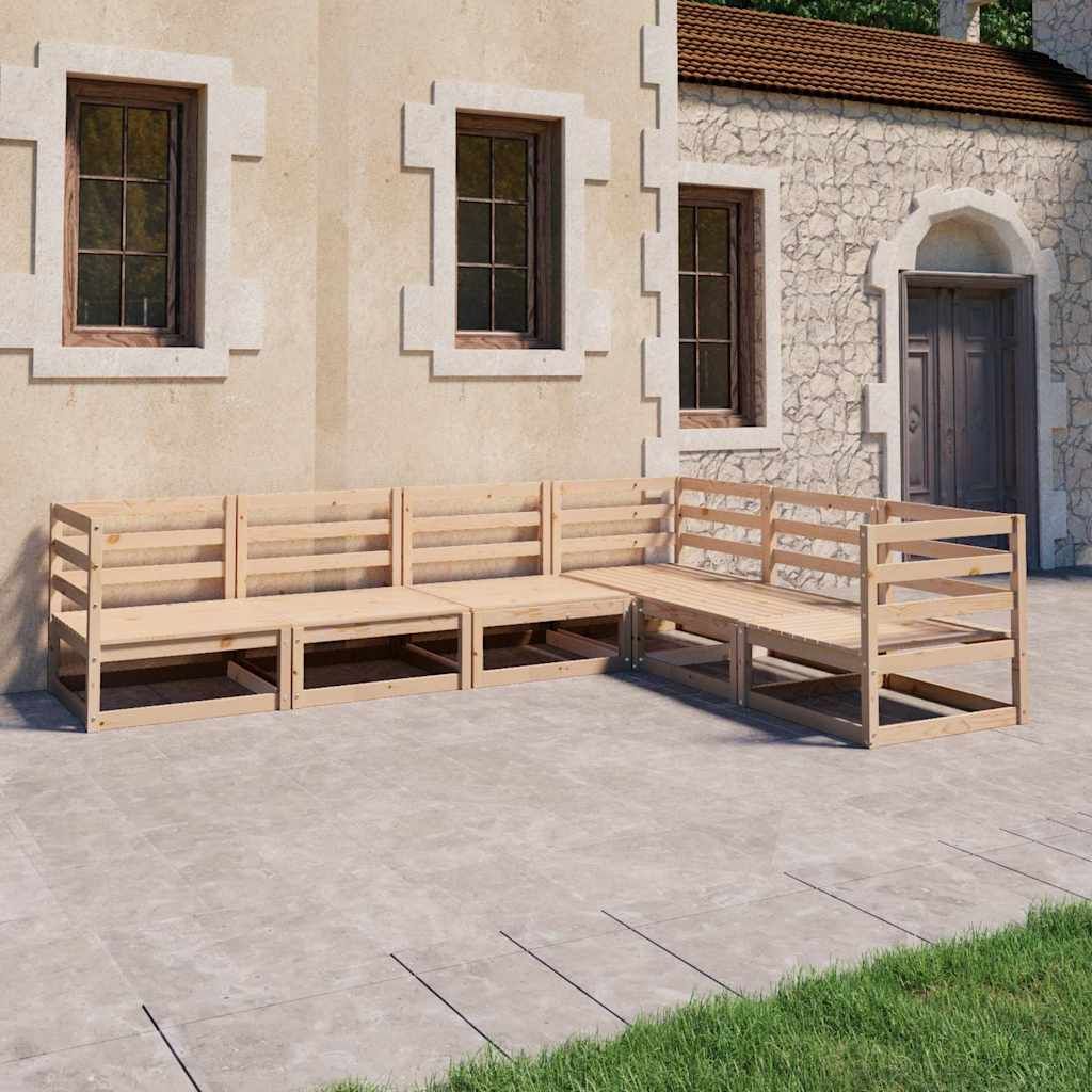Set Divani da Giardino 6 pz in Legno Massello di Pino vidaXL