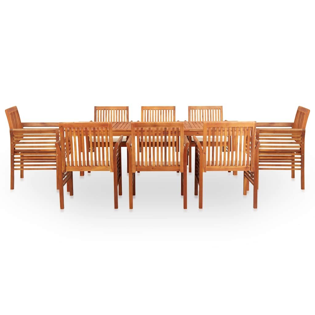 Set da Pranzo da Giardino 9 pz con Cuscini Massello di Acacia vidaXL