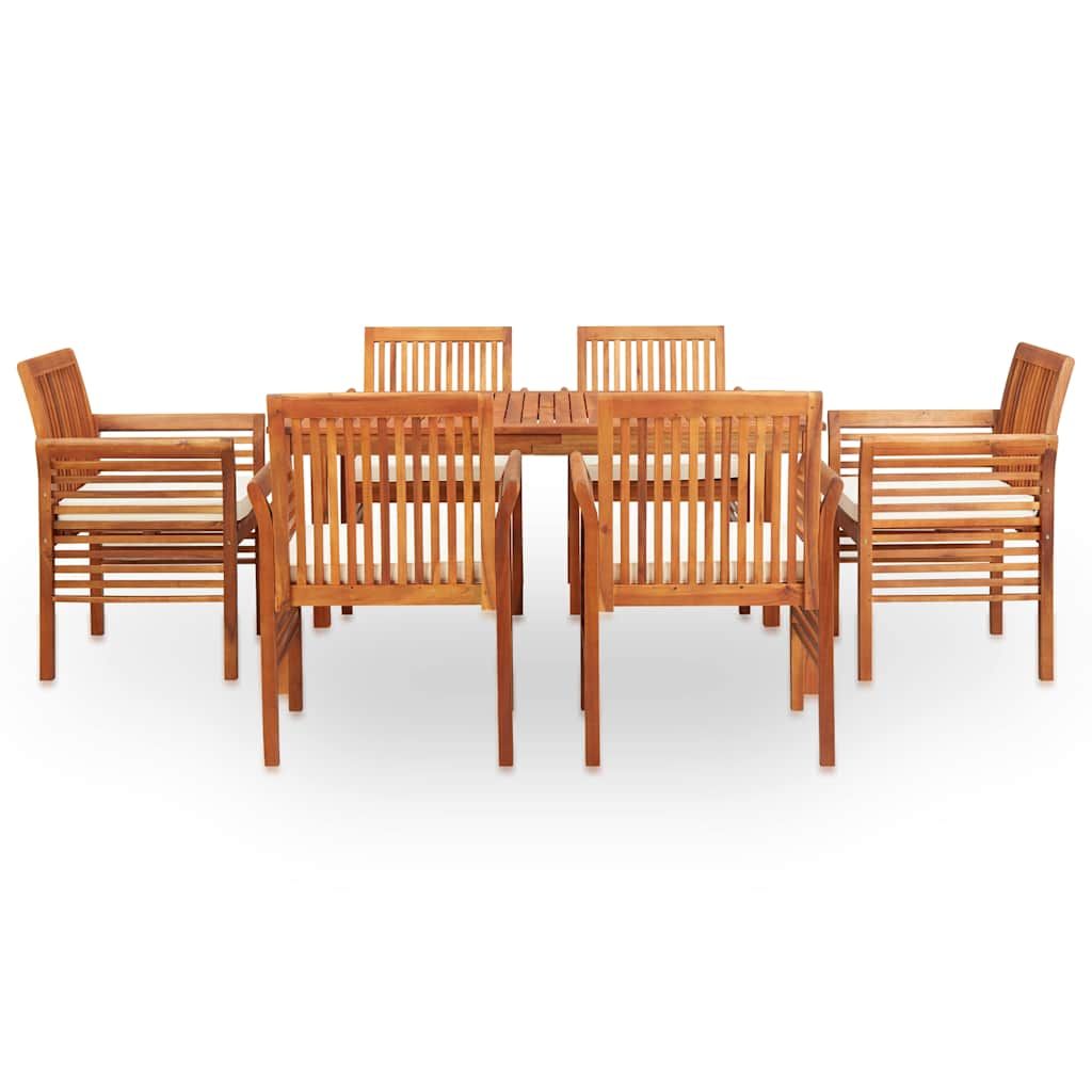 Set da Pranzo da Giardino 7 pz con Cuscini Massello di Acacia vidaXL