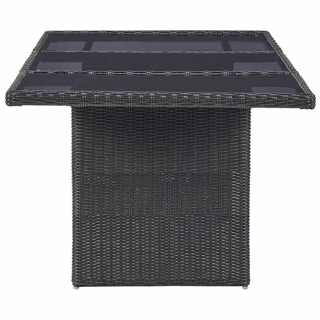 Set da Pranzo per Esterni 9 pz in Polyrattan Nero vidaXL