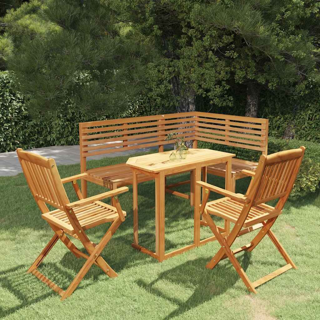 Set da Bistrot 4 pz in Legno Massello di Acacia vidaXL