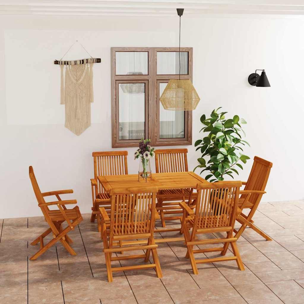 Set da Pranzo da Giardino 7 pz in Legno Massello di Teak vidaXL