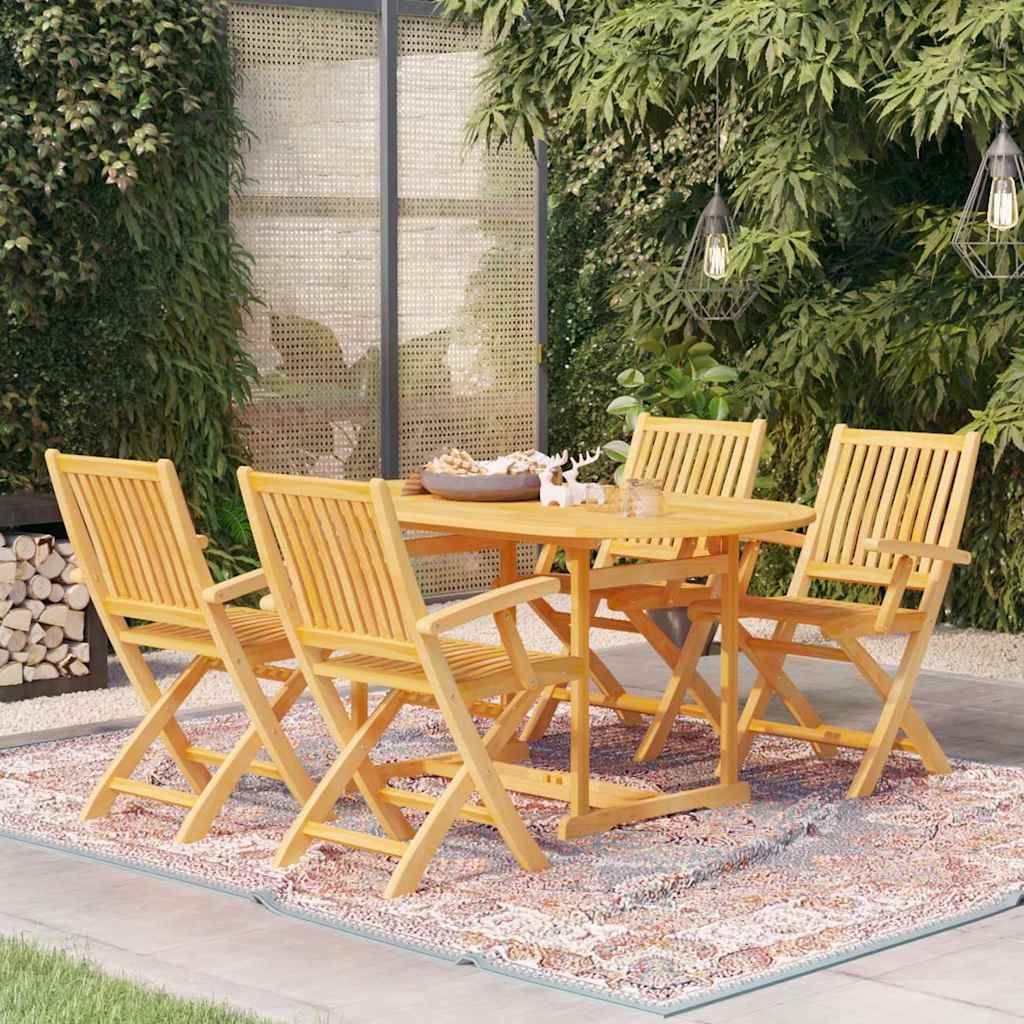 Set da Pranzo da Giardino 5 pz in Legno Massello di Teak vidaXL