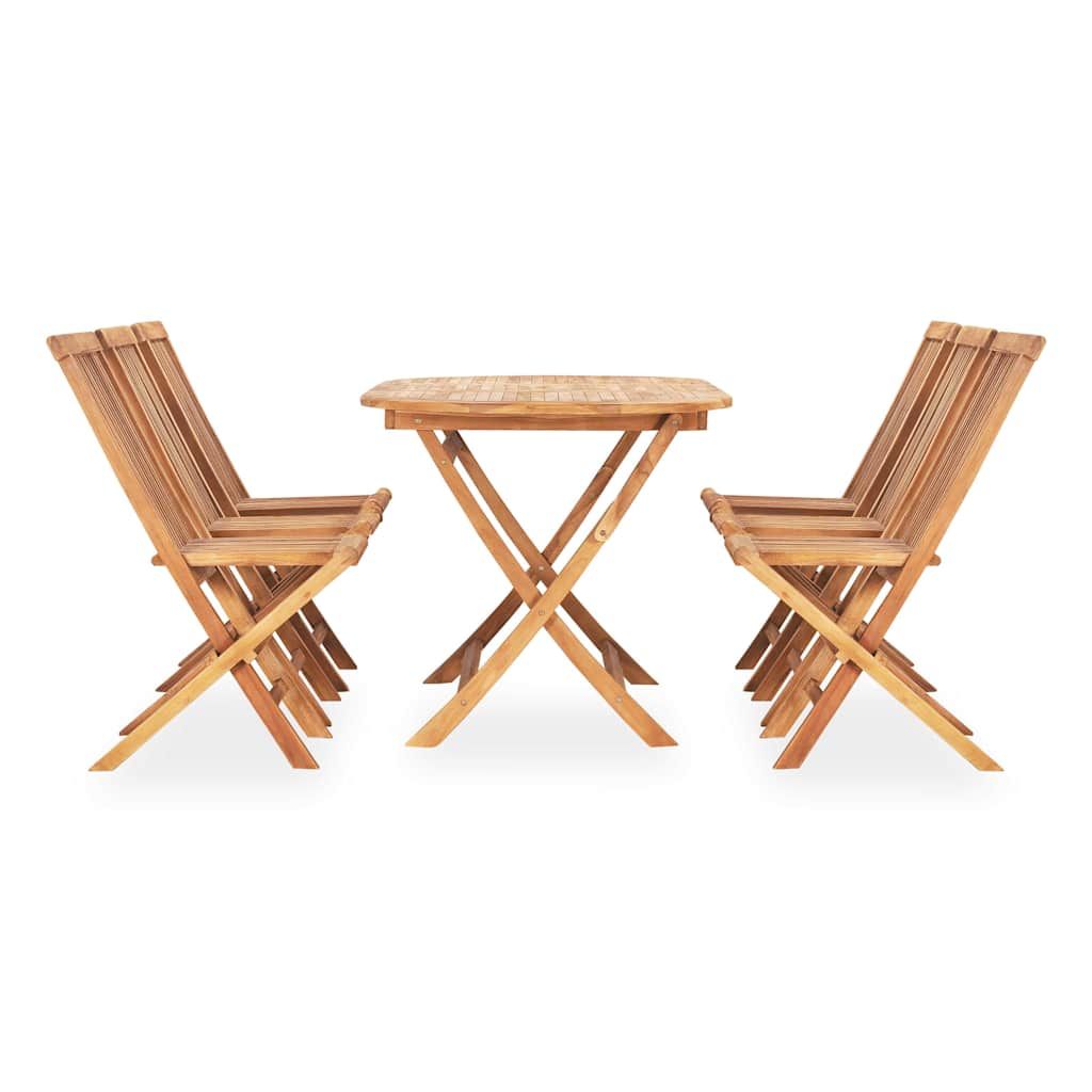 Set da Pranzo da Giardino 7 pz Pieghevole in Massello di Teak vidaXL