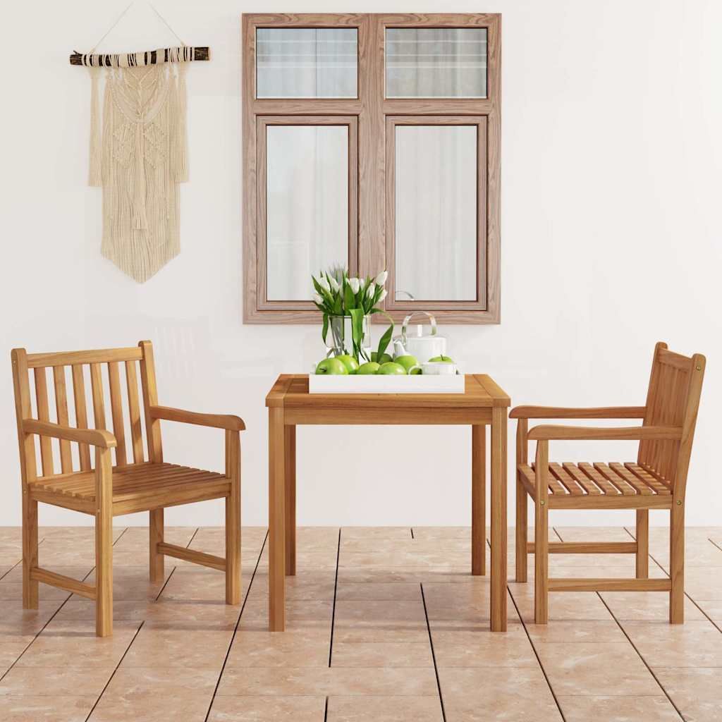 Set da pranzo da giardino 3 pz 80x80 cm in legno massello di teak vidaXL