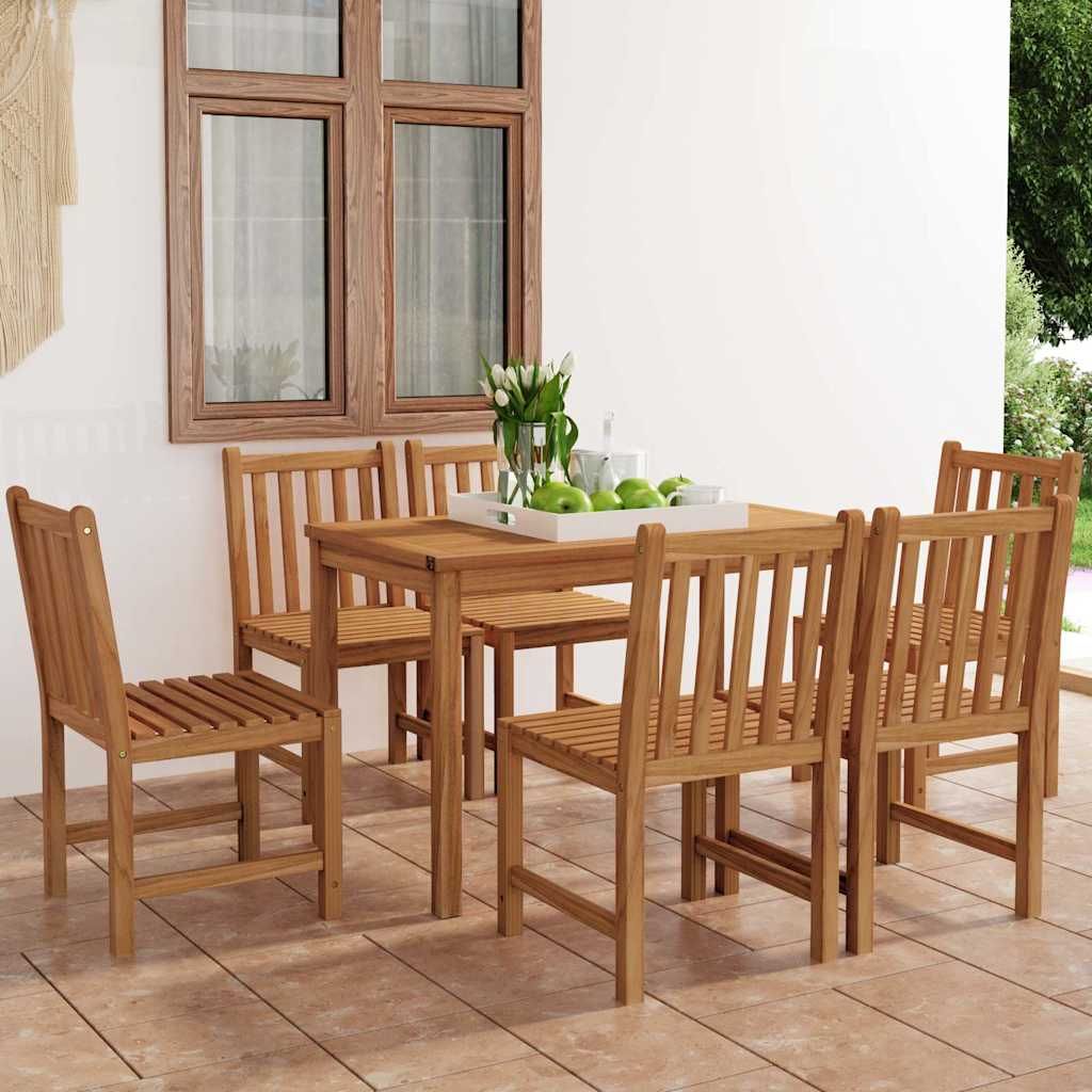 Set da pranzo da giardino 7 pz 120x70 cm in legno massello di teak vidaXL
