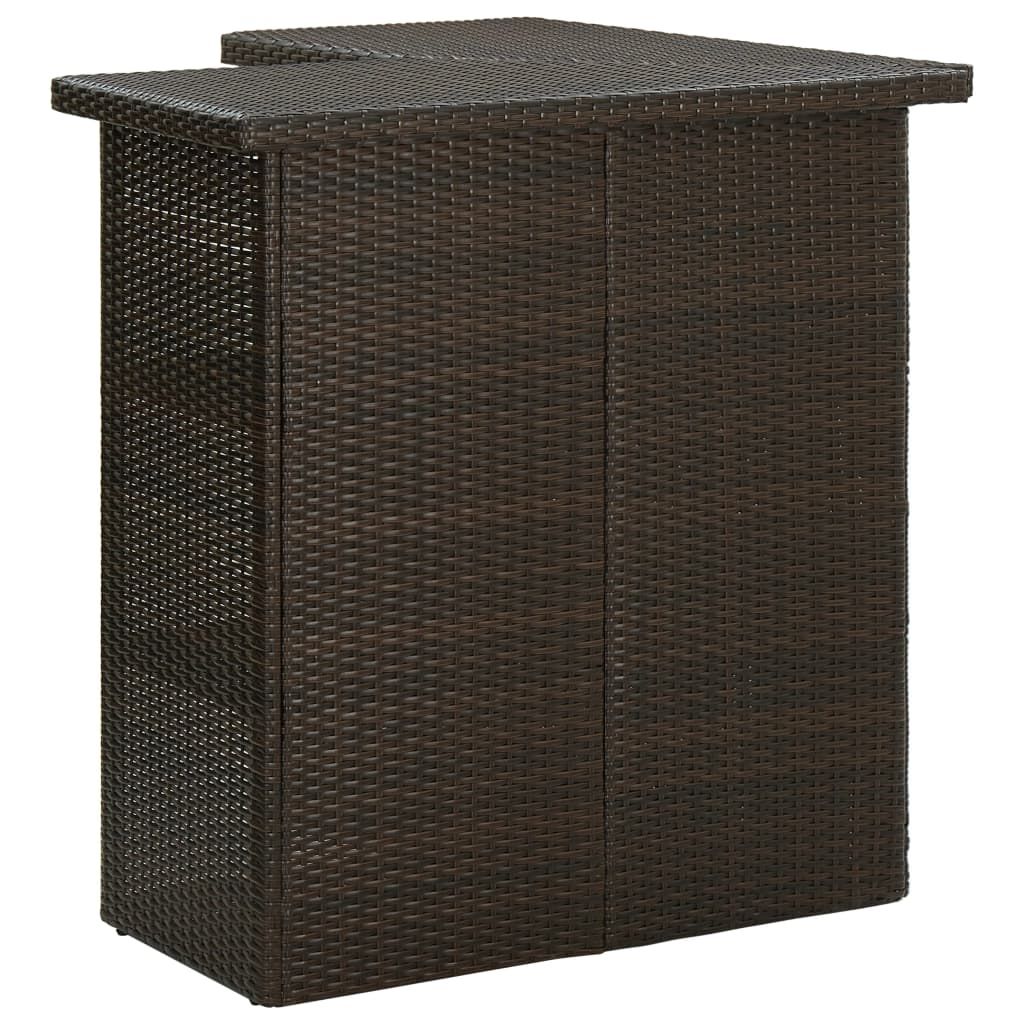 Set da Bar da Giardino 8 pz con Cuscini in Polyrattan Marrone vidaXL