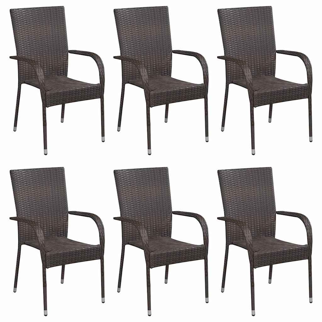 Set Mobili da Pranzo per Giardino 7 pz Marrone vidaXL