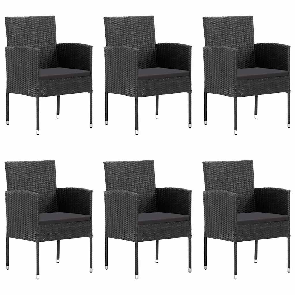 Set Mobili da Pranzo per Giardino 7 pz Nero vidaXL