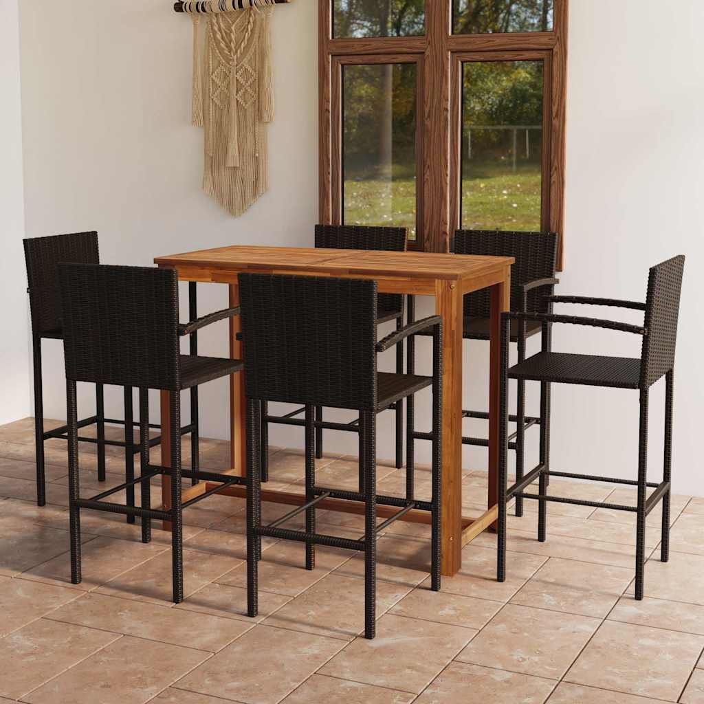 Set Bar da Giardino 7 pz Marrone vidaXL