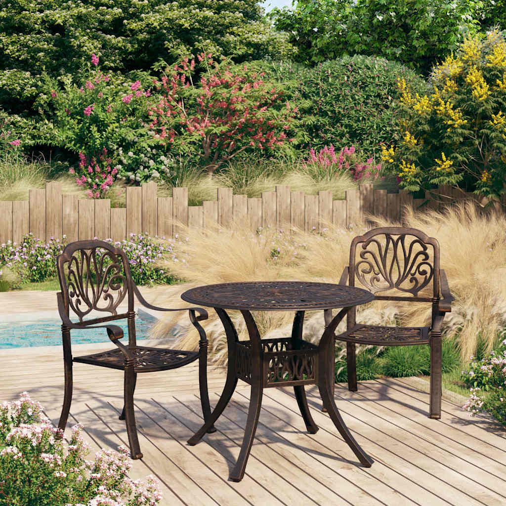 Set da Bistrot 3 pz in Alluminio Pressofuso Bronzo vidaXL