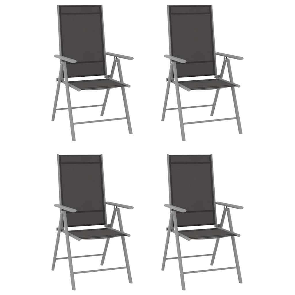 Set Mobili da Pranzo per Giardino 5 pz Alluminio Argento e Nero vidaXL